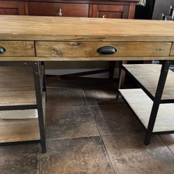 Rustic Wood & Metal Teagan Desk
