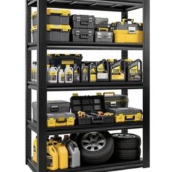 Tatayosi 5 Tier Heavy Duty Black Utility Shelving Unit 47 in W x 24 in D x 78 in H