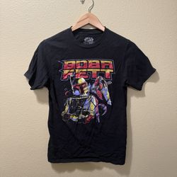Men’s Small Star Wars Boba Fett Black Graphic Tee Short Sleeve Shirt