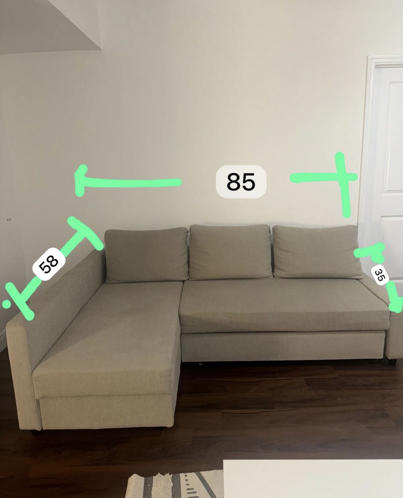L-Shaped Sofa Bed – Excellent Condition
