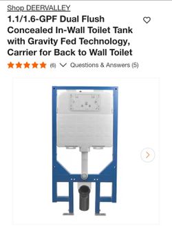 New DeerValley Dual Flush Concealed In-Wall Toilet Tank