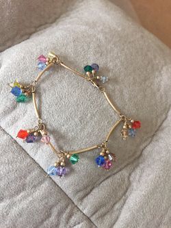 Gold Bracelet With Crystals
