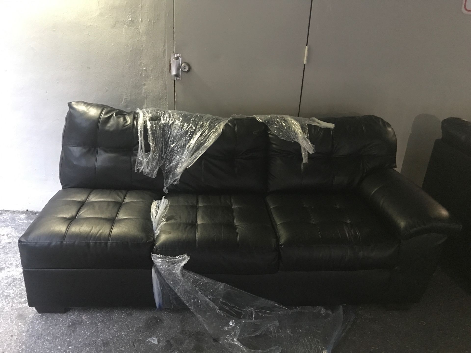 Couch sofa sectional black leather
