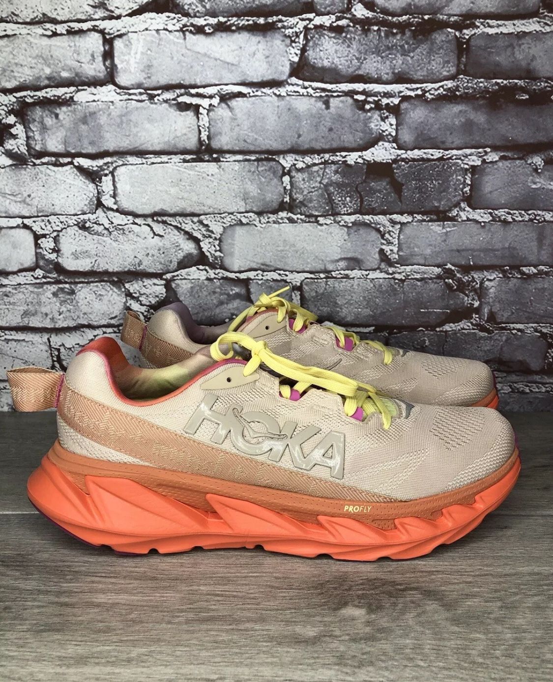 Hoka One One Elevon 2 Mental Health Sand Camelia Running Shoes Men Sz 11.5 US/46