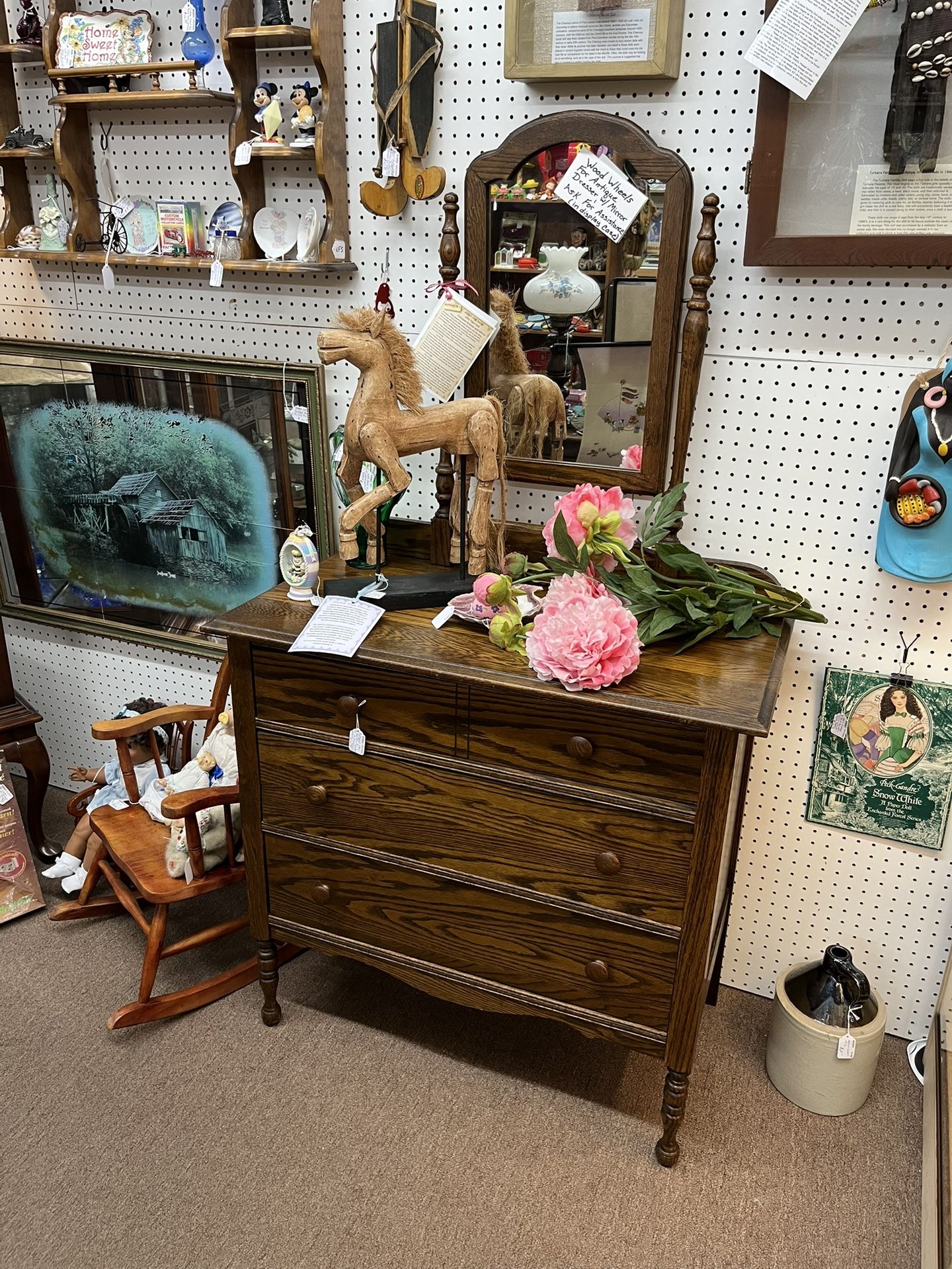 Antique 1901 Larkin 3 Drawer Dresser Mirror