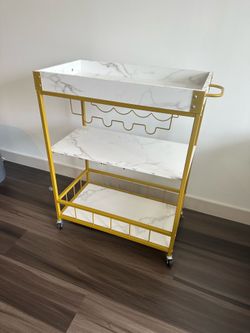 Wood bar cart