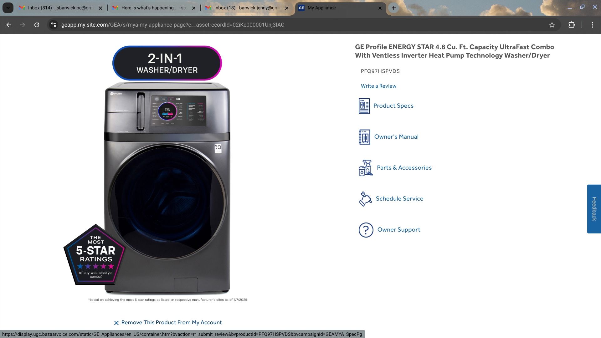 GE Washer/Dryer Combo