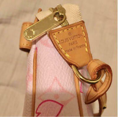 Louis Vuitton Takashi Murakami Cherry Blossom Monogram Pink Bag Pochette VG  
