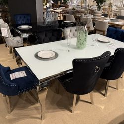 6PC Glass Dining Table Set