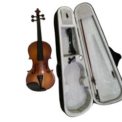 Begainers Violin Full Size With Case Bow Plus 3 Maple Finish 
