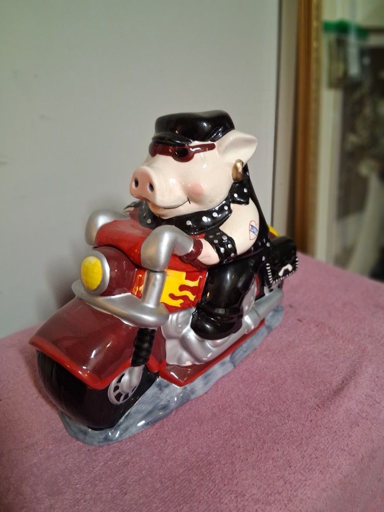 Biker Cookie Jar 