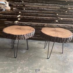 Live slab End Tables, Mahogany