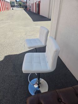 Faux Leather Adjustable Bar Stools