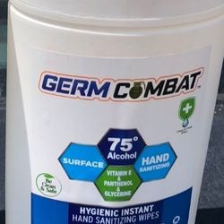 New GERM COMBAT Hygienic Instant Hand Sanitizing DISINFECTANT WIPES, 150 Count