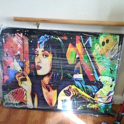 Pulp fiction canvas painting large