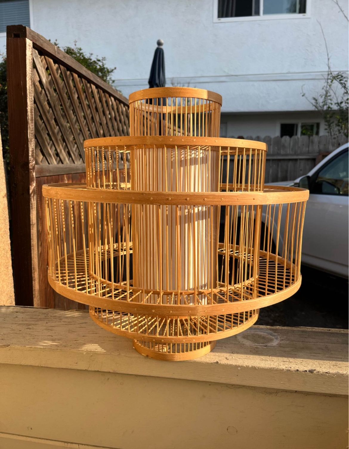 HANDMADE RATTAN / WICKER CEILING LIGHT – BOHO / JAPANDI STYLE