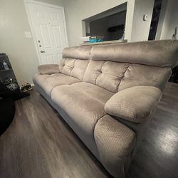 Beige Recliner Couch 