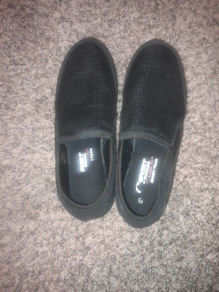 Black Sport Skechers Relaxed Fit Memory Foam