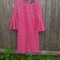 Trina Turk Hot Pink Nery Monarch Lace Dress