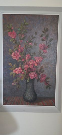Framed Original Oil Painting Floral Still Life