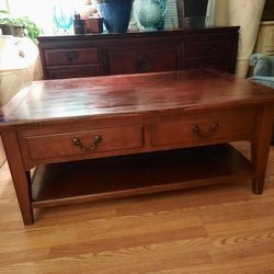 Wood Coffee Table with  4 Drawers