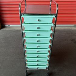 Like New Beautiful Turquoise Storage Drawer Cart