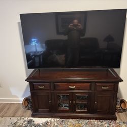 65” Samsung flat panel with media stand