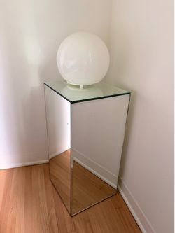 Two Geometric Stands/Side Tables Made of Mirrors