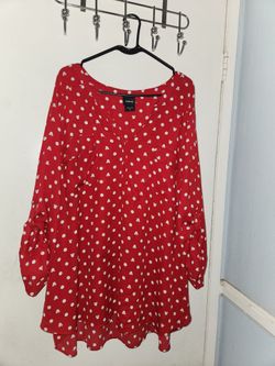 Disney Red Minnie Mouse Polka Dot Plus 6X Tunic