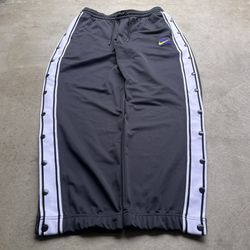 Vintage Nike Baggy Black White Snap-On Sweatpants