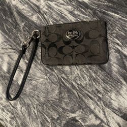 Small Black Coach Wristlet