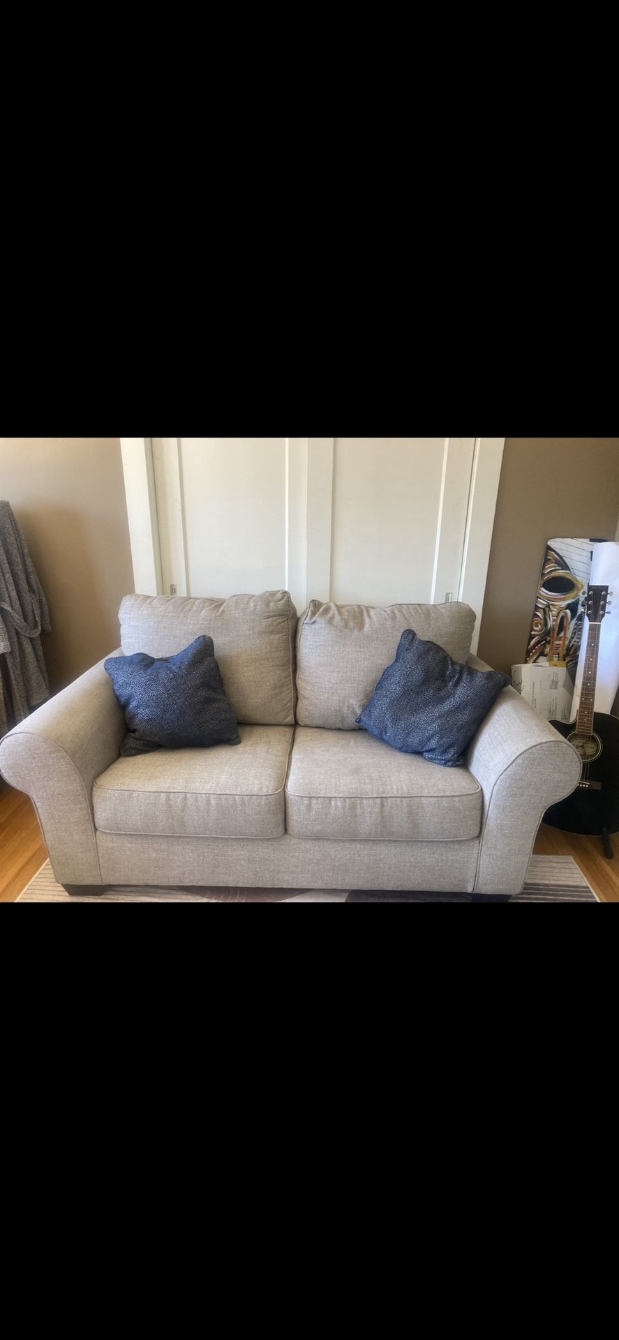 Deep, comfortable couch (gray)