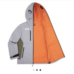 FTP GREY GREEN ORANGE PARKA  SIZE LARGE FUCKTHEPOPULATION