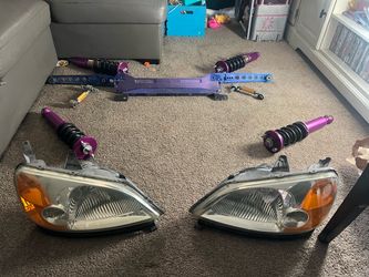 Not free 1996~98 OEM Honda civic Headlight Assembly Pair with Coilovers and Suspension Parts