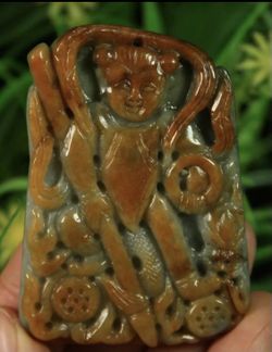 Red jade A grade carved pendant