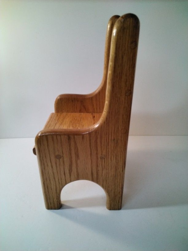 A Oak Doll Chair Made Really Well . Look At Size.