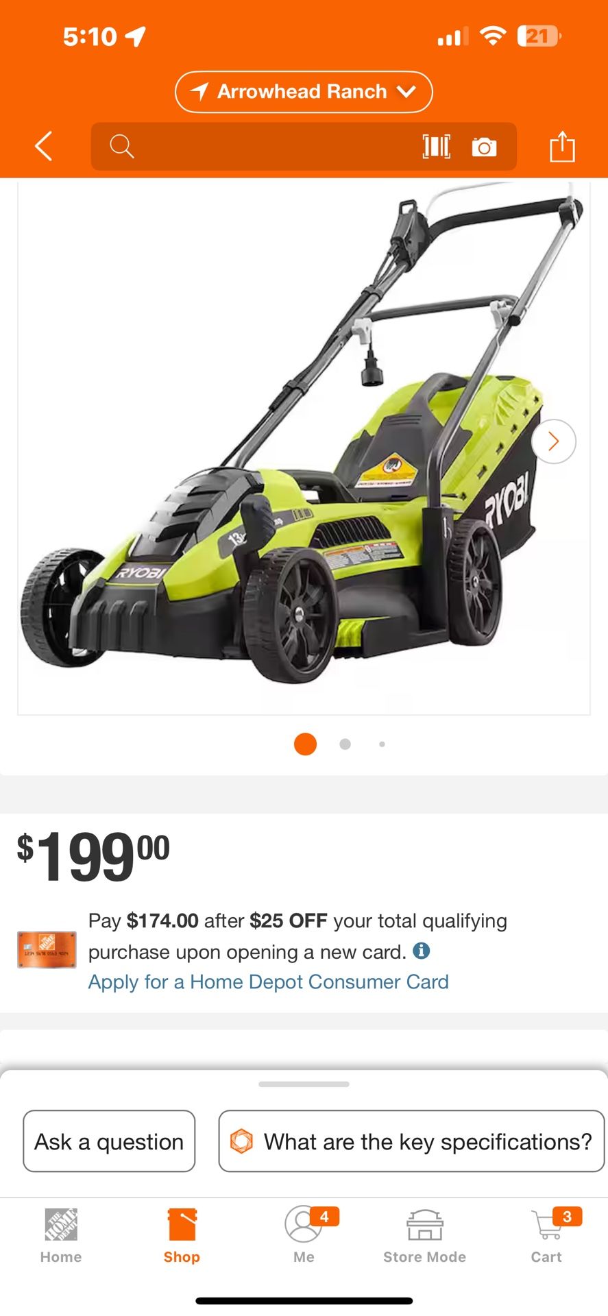 RYOBI 13 in. 11 Amp Corded Electric Walk Behind Push Lawn Mower