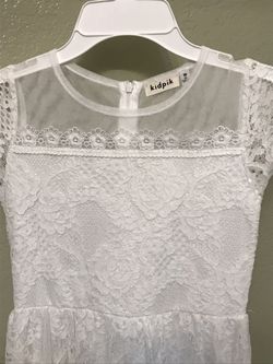 Kidpik Girls White Lace Dress Size Medium 10
