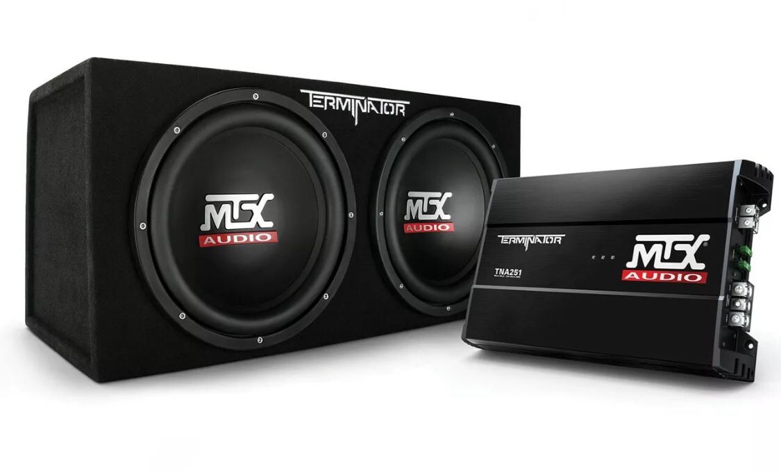 MTX TNP212D2, Dual 12" Sealed Loaded Subwoofer Enclosure and Mono Amplifier