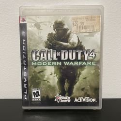 Call Of Duty 4 Modern Warfare PS3 PlayStation 3 Video Game Sony Retro 2007