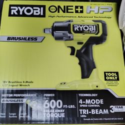 Ryobi 18V ONE+ HP Brushless 4-Mode 1/2" Impact Wrench 