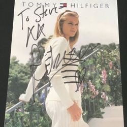 REBECCA ROMIJN-STAMOS AUTOGRAPHED TOMMY HILFILGER PHOTO SIGNED WITH LOVE COA