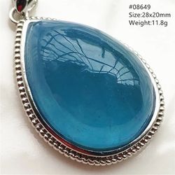 Brazil 925 silver large teardrop aquamarine pendant necklace