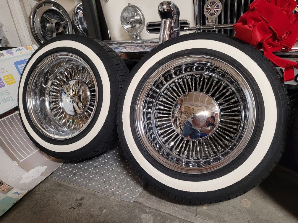 Lowrider Spoke Rims And Whitewall Tires Roadster 14x7 Wheels $ Or Trade ...