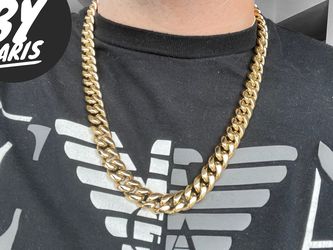 14k Miami Cuban link chain - solid gold plated $99 amazing quality 22 Inches And 12 mm