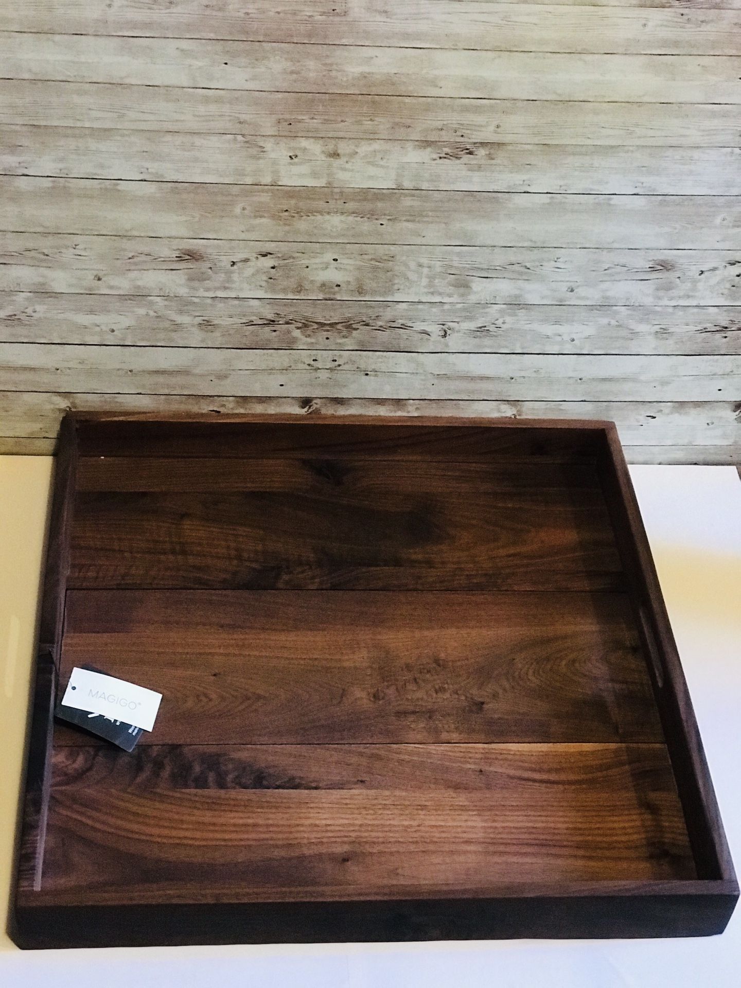 Large solid wood serving tray 22” x 22”