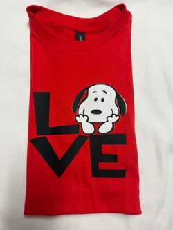 Snoopy LOVE Graphic Red T-Shirt