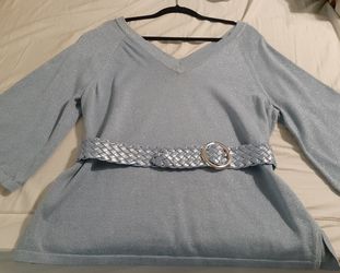 Beautiful light blue shimmery blouse