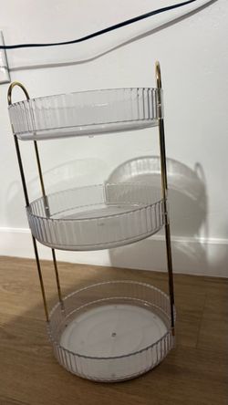Clear, round 3 tier rotating organizer