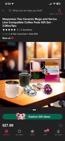 Nespresso Two Ceramic Mugs and Vertuo Line Compatible Coffee Pods Gift Set  - 2.06oz/5pc for Sale in San Jose, CA - OfferUp